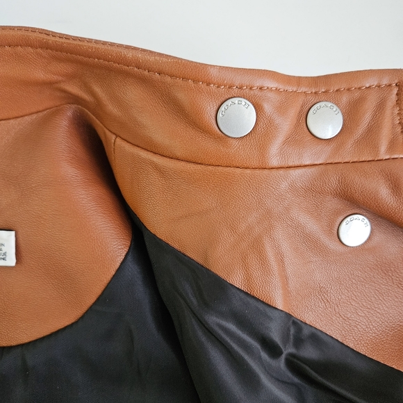 Coach Uptown Racer Leather Jacket - Picture 10 of 13